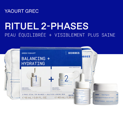 YAOURT GREC RITUEL 2-PHASES – PEAU ÉQUILIBRÉE + VISIBLEMENT PLUS SAINE – TOUS TYPES DE PEAU