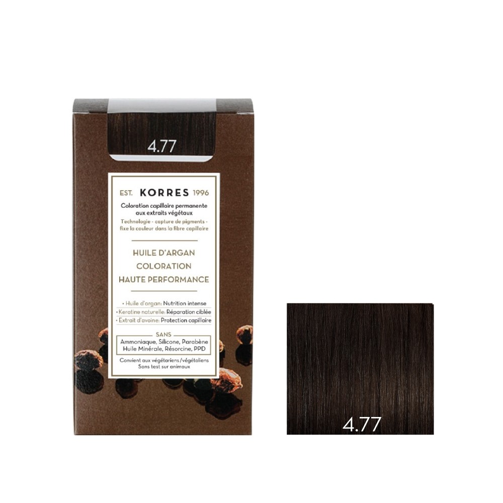 Coloration permanente 4.77 Chatain Naturel Marron Intense 