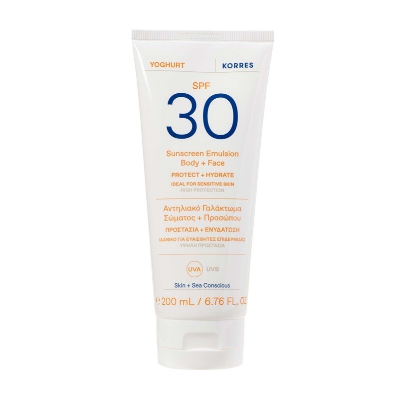 Emulsion solaire yaourt SPF30 - corps & visage